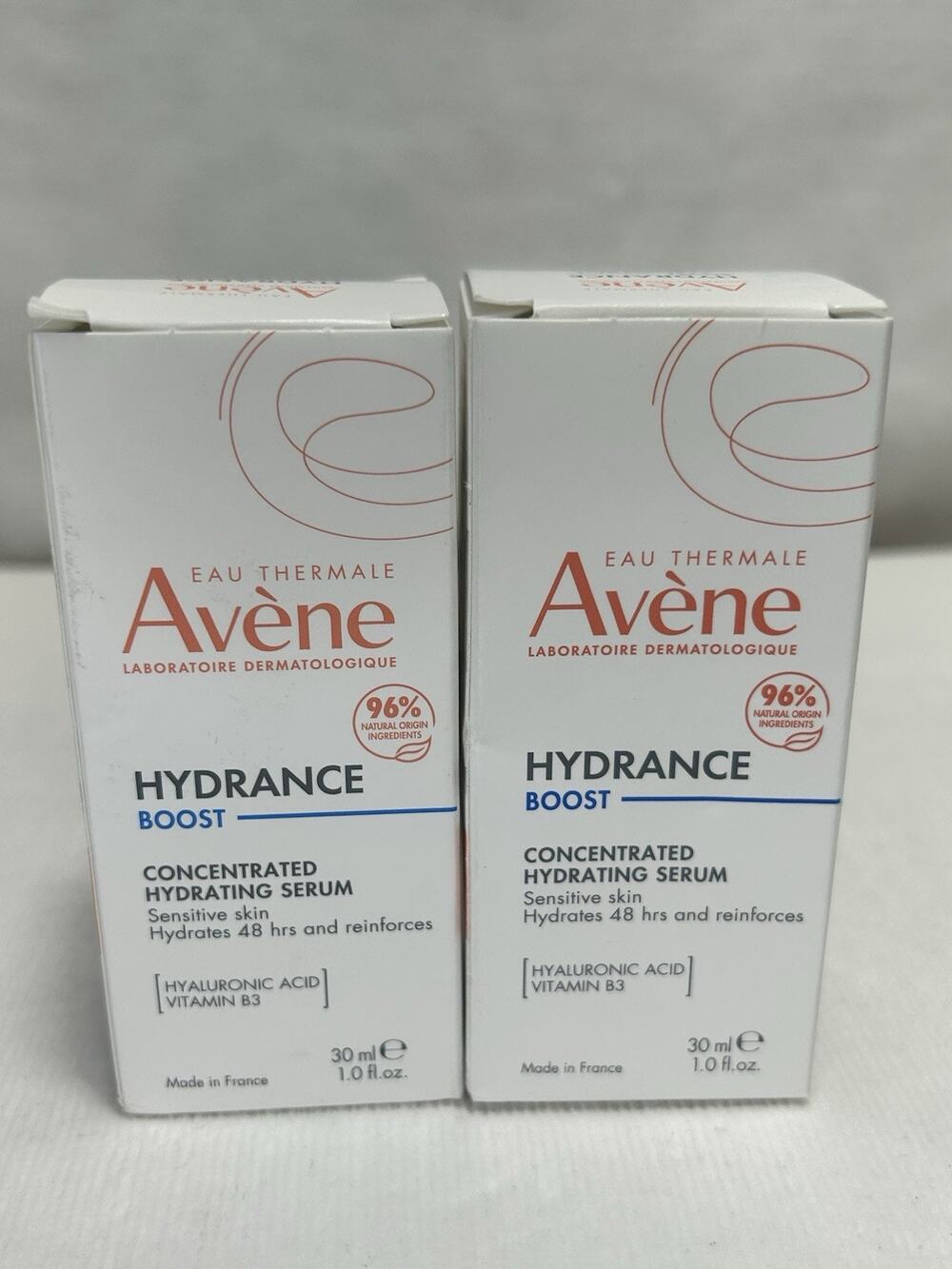 AVENE HYDRANCE BOOST CONCENTRATED HYDRATING SERUM 1 OZ BOXED 2PCS EXP:SEE PICS